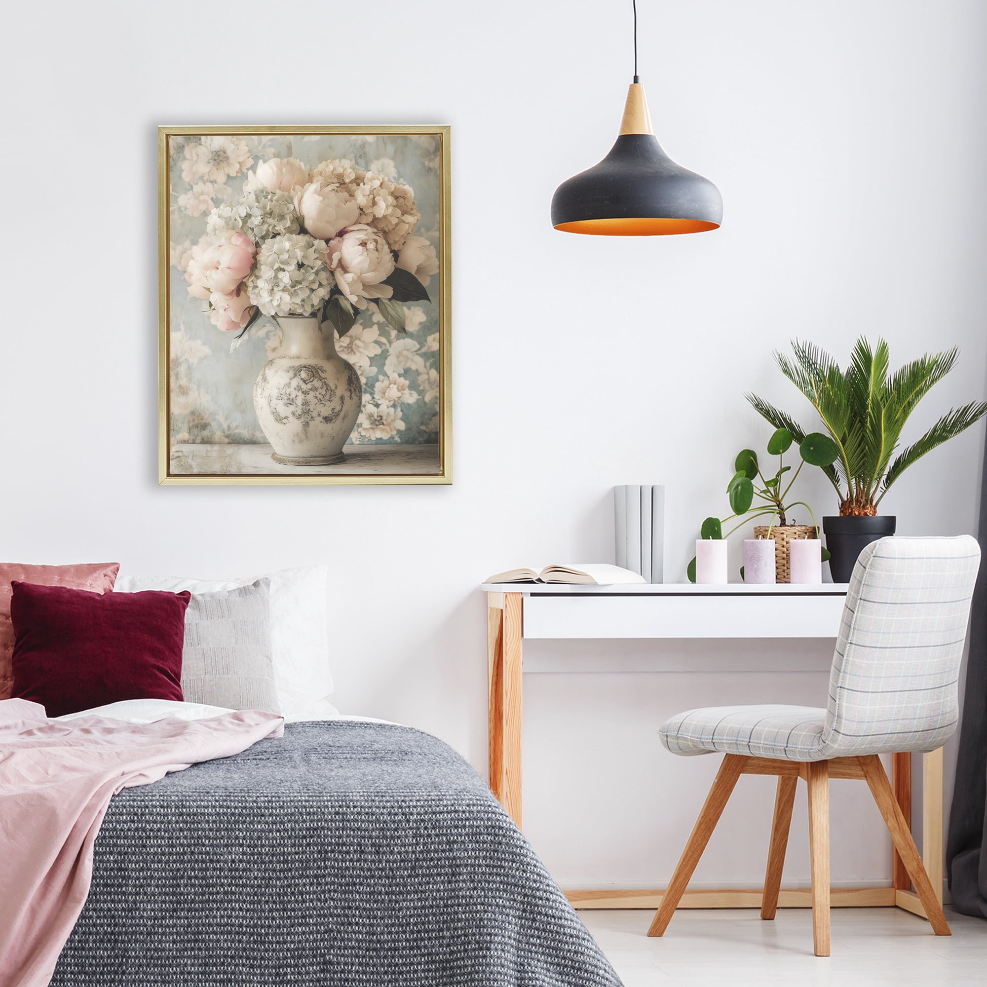 Stupell Industries Delightful Arrangement of Flowers Gold Framed Floater Canvas Wall Art, design by Creative Studio