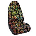 thumbnail image 2 of Uourmeti Colorful Floral Bucket Seat Towel Cover, Washable Plush Microfiber Terry Cloth Cover, Non-Slip Back for Cars and Trucks, 2 of 7
