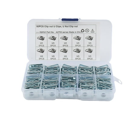 

Rosarivae 50Pcs M5 Clip Nut Type B Reed Nut Self-tapping Clip Square Clip Nut Automobile and Motorcycle Modification Parts