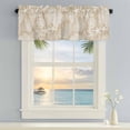 thumbnail image 5 of Beige Coastal Window Valance for Kitchen, Nautical Starfish Octopus Coral Summer Rod Pocket Short Curtain for Small Windows, Light Filtering Decorative Valance, 60 x 14 Inch, 5 of 9