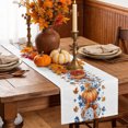 thumbnail image 5 of Fall Orange Blue Pumpkins Cotton Linen Rectangle Table Runners 13"x36", Thanksgiving Autumn Maple Leaves Coffee Table Runner Dresser Scarves Table Runners for Wedding Party Banquet Dinner Decor, 5 of 8