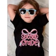 thumbnail image 2 of Young Girl's/Boy's "Back To School Fun Cotton Graphic Tees, Back To School Clothes Girls, Black Summer Shirts With Colorful Bow Design, Gifts For First Day of School, Round Neck Short Sleeve T-S, 2 of 6