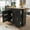 Black, variant on CATLK 46" Rolling Kitchen Island Cart with Drop Leaf, Kitchen Storage Cart with 3 Tier Pull Out Cabinet Organizer, Internal Storage Rack, Towel Rack, 2 Drawers, for Kitchen, White