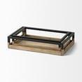 thumbnail image 2 of Set of 2 Natural Finish with Black Nesting Wood Accent Trays, 2 of 3
