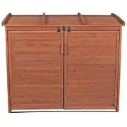 Leisure Season Large Horizontal Refuse Storage Shed, Medium Brown