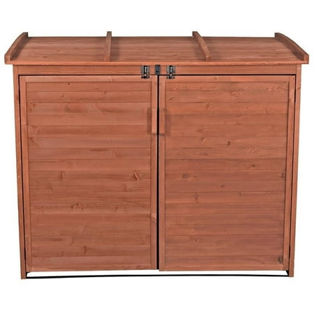 Leisure Season Large Horizontal Refuse Storage Shed, Medium Brown