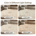 thumbnail image 7 of ODIKA 3'x5' Ultra-Soft Throw Mat, Cream Beige Vintage Distressed Neutral Faded Border Entryway None Washable, Bare feet friendly, Easy Care Indoor rug for Bedside, Vanity, 7 of 7