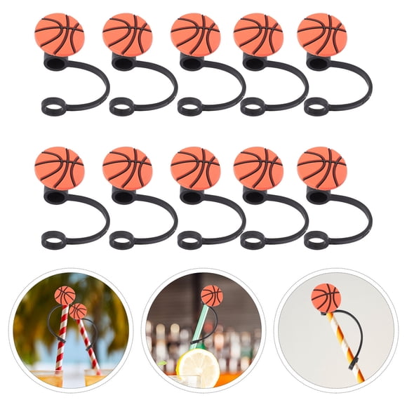 Milisten 10Pack White Reusable Straw Covers Creative Shape for and Party