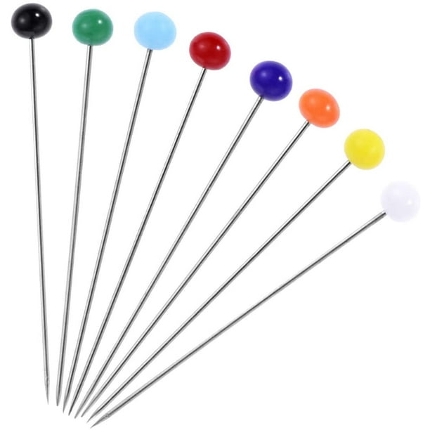 250PCS Sewing Pins for Fabric, Straight Pins with Colored Ball Glass Heads  Long 1.5inch, Quilting Pins for Dressmaker, Jewelry DIY Decoration, Craft