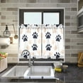thumbnail image 4 of Yayeee Kitchen Curtains Tier Pair Light Filtering 27"x36" Rod Pocket Short Cafe Window Panel, Black Cat Paw, 4 of 7