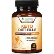 Keto Pills 1200mg - Advanced Support Lean Keto Diet Pills - Use Fat for Energy & Focus in Ketosis - Ultra Fast Prime Keto Supplement for Women & Men - Nature's Optimal Max Keto - 60 Capsules