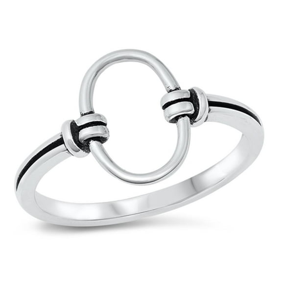 Geometric Circle Big O Ring .925 Sterling Silver Band Jewelry Female Male Unisex Size 6