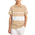 thumbnail image 3 of akafmk Boys School Uniform Shirts Short Sleeve Athletic Shirt Collared Striped Activewear Casual Summer Tops, 5-15Y, 3 of 7