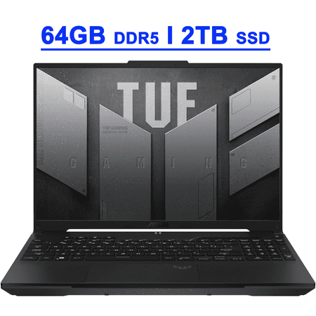 ASUS TUF Gaming A16 Premium Laptop 16" FHD+ 165Hz 7ms 100% sRGB AMD Octa-core Ryzen 7 7735HS 64GB DDR5 2TB SSD Radeon RX 7600S 8GB Graphic Backlit Keyboard SB-C USB4 Fast Charging Win11 Gray