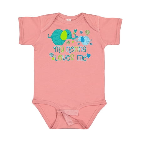 

Inktastic My Nonna Loves Me- Cute Elephants Gift Baby Boy or Baby Girl Bodysuit