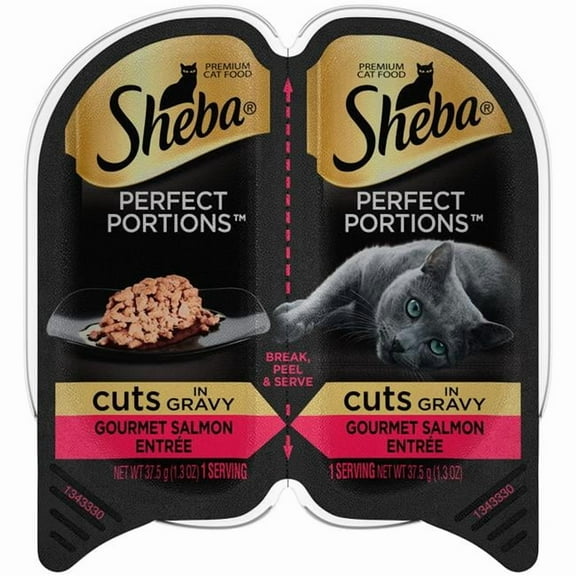 2.6 oz Sheba Perfect Portions Cuts Salmon Entree Grain Free Cat Food, Pack of 24