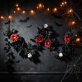 thumbnail image 5 of ZhangC Fall Artificial Maple Leaf Garland with Pumpkin, 69 Inch Fall Hanging Vines with Black Orange Leaves, Thanksgiving Halloween Indoor Outdoor Decor for Mantel, Staircase and Party, 5 of 6