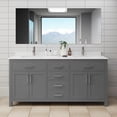 thumbnail image 2 of Wyndham Collection Beckett 72" Wood Double Bathroom Vanity in Dark Gray/Nickel, 2 of 6