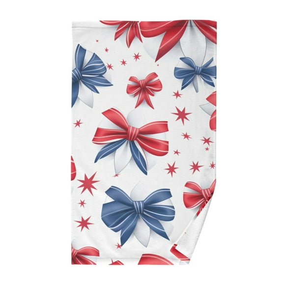 Bow-knot Print Cotton Face Towels Soft Hand Towel Absorbent Bathroom Towel for Kitchen Hotel Decoration