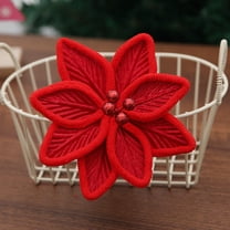 AURARMLET 4Pcs Soft Velvet Christmas Poinsettia Flowers for Indoor Outdoor Festive Decoration