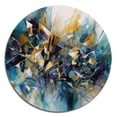 thumbnail image 3 of Designart "Explosive Gold Triangular Elegance III" Modern Geometric Metal Round Art Print, 3 of 5
