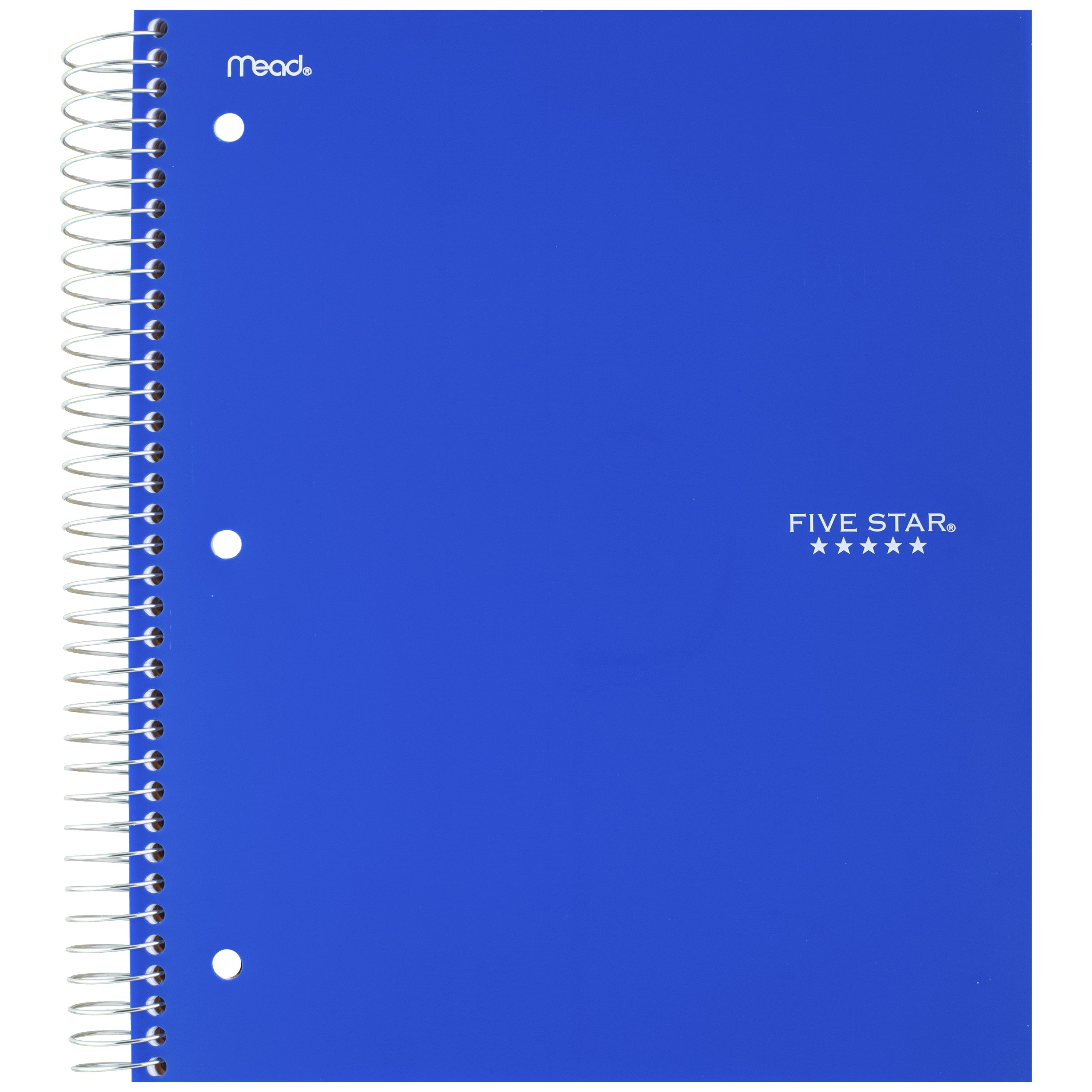 - 1 200 Sheets College Ruled Paper Five Star Advance Spiral Notebook 5 Subject 73146 Red 11 x 8-1/2 inches