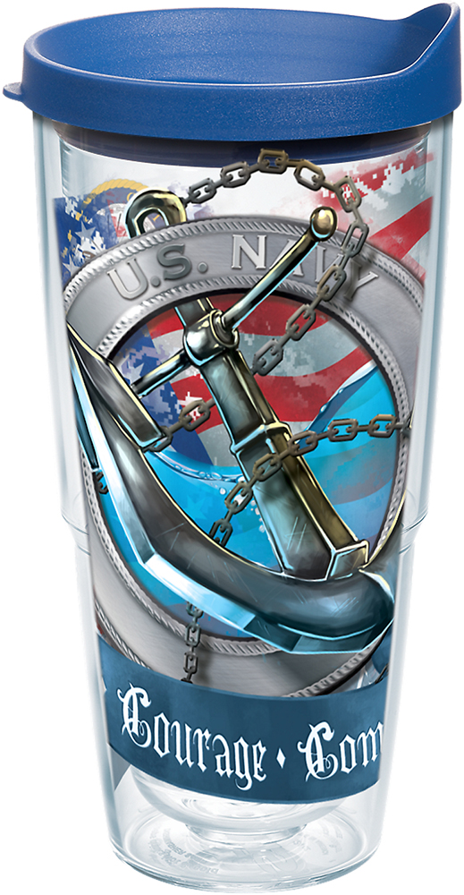 Tervis 1159658 Tumbler with Blue Lid, 24-Ounce, Navy Anchor by Tervis  okzD7xfQUA, 食器、グラス、カトラリー - mphss.edu.pk