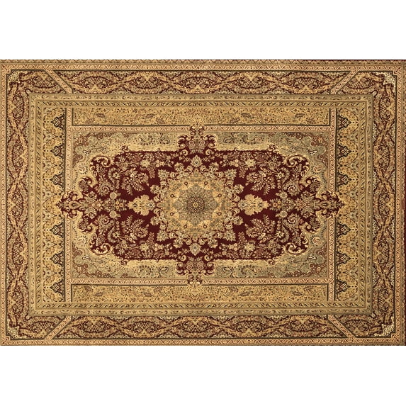 Ahgly Company Indoor Rectangle Medallion Brown Traditional Area Rugs, 2' x 3'