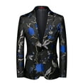 thumbnail image 1 of Cloudstyle Mens Embroidery Tux Dress Suit Jacket Formal Print Prom Blazer Dinner Sport Coat, 1 of 5