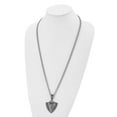 thumbnail image 2 of Chisel  Stainless Steel Antiqued Polished and Textured Snake on Shield Pendant on a 30 inch Curb Chain Necklace, 2 of 2