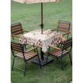 thumbnail image 5 of Outdoor Tablecloth with Umbrella Hole, Orange Eucalyptus Leaves Spillproof Waterproof Outdoor Table Cover, Botanical Fall Rustic Beige Patio Tablecloths for Party/Garden/Picnic, Square 60"x60", 5 of 9