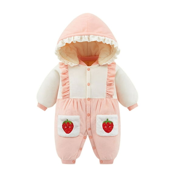 ibiyuan Toddler Snow Suit,Warm Winter For Boys Hooded And Lined For Outdoor Adventures Soft And Cozy Baby Jumpsuit Ideal For Daily Wear Toddler Clothing,Pink2,0-3 Months