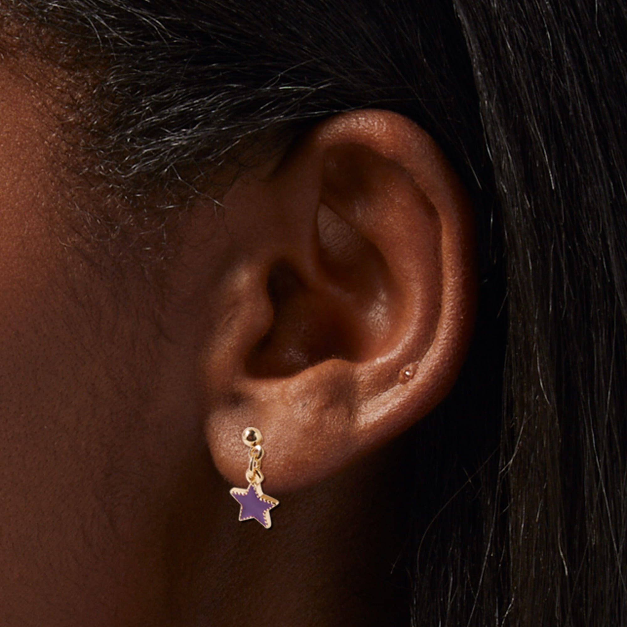 全新 Claire set tops AM1335 Claire's Gold Pink Angel Star Heart Stud Earring Set