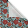 thumbnail image 6 of Ambesonne Floral Valance & Curtain, Bohemian Flowers Folkloric, 55"x30", Vermilion and Pale Blue, 6 of 6