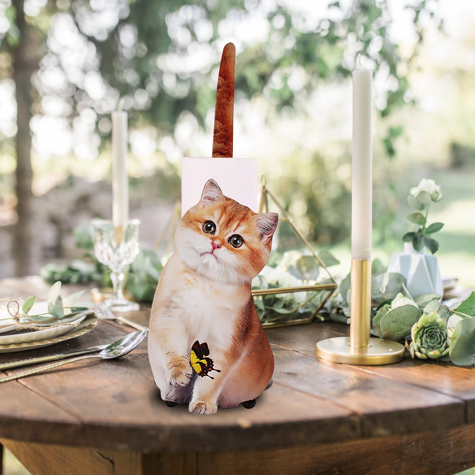 Cat Shape Paper Towel Holder Super Cute Cat Themed for Decorate Your Workspace, Cat Design Paper Towel Holder Stand for Kitchen Toilet Modern Countertop