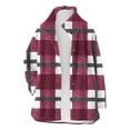 thumbnail image 4 of Womens Fleece Plaid Jacket with Pockets Fuzzy Flannel Button Down Stand Collar Winter Outerwear Long Coat (L, Wine), 4 of 7