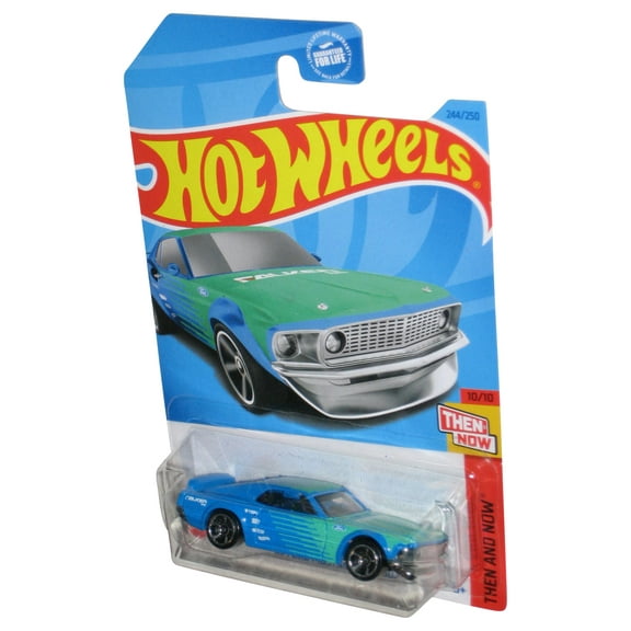 Hot Wheels Then And Now 10/10 (2021) Green & Blue '69 Ford Mustang Boss 302 Car 244/250