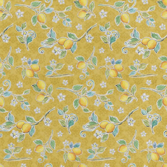 David Textiles 44" x 1 yard Cotton Mediterranean Lemons Pre-Cut Fabric