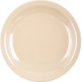 Kingline Reusable Plastic Plate Dessert Plate 6.5 Inches Tan Melamine