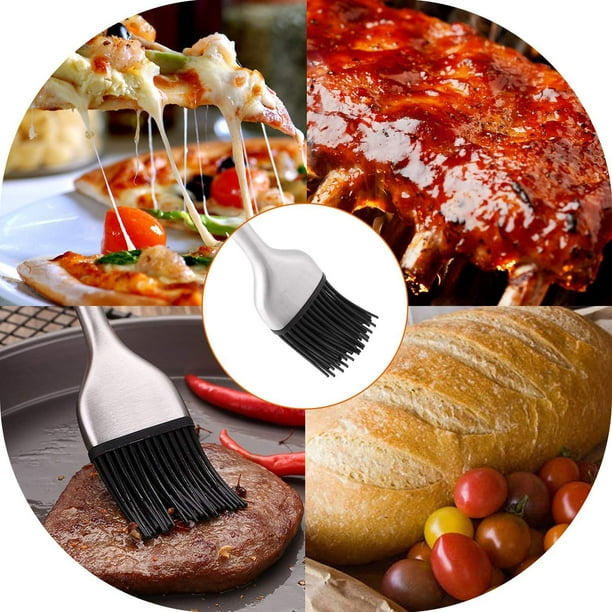Pinceau de cuisine en silicone pour badigeonner l'huile: idéal pour  barbecue, pâtisserie, cuisson et baking! : : Cuisine et Maison