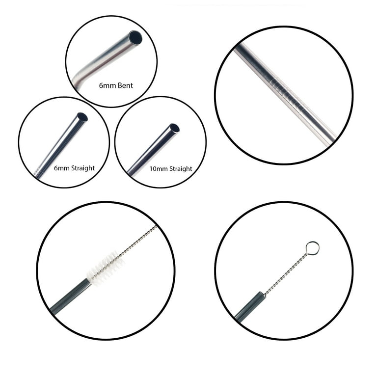 Thick Straight Reusable Stainless Steel Straws