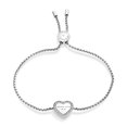 thumbnail image 2 of Pulsera Michael Kors de acero inoxidable en forma de corazón y cristal plateado, 2 of 6