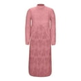 thumbnail image 5 of Womens Crochet Long Cardigan Long Sleeve Duster Hollow Out Sweater Knit Dress Cover Up Vacation Outfits Pink 2XL, 5 of 5
