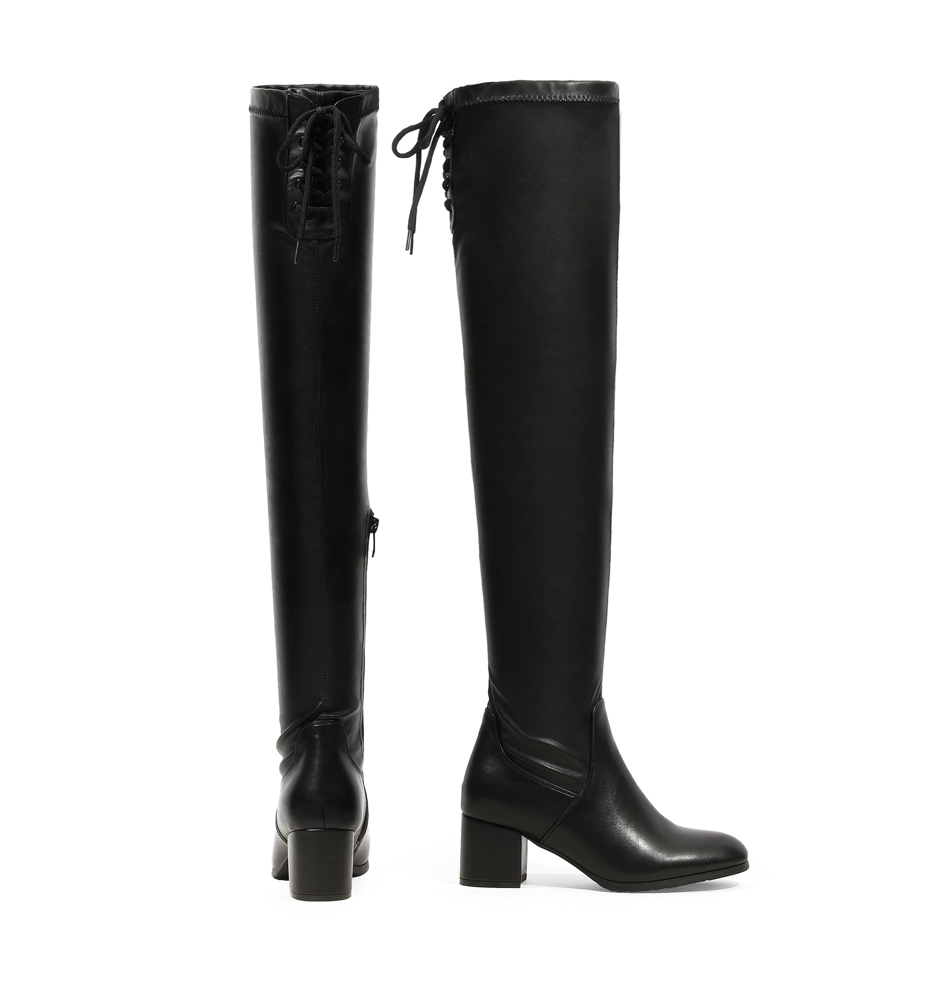 DREAM PAIRS Women's Over The Knee Thigh High Chunky Heel Boots