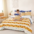 thumbnail image 3 of Erosebridal Waffle American Flag Bedding Comforter Set for Kids, Navy Ice Cream Drip Queen Bedding Sets, Colorful Polka Dots Reversible, 7 Pieces, 3 of 6