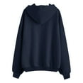 thumbnail image 5 of Zip Up Hoodie Women Casual Comfy Fleece Jacket Trendy Long Sleeve Oversized Sweatshirt Winter Coats with Hood Navy L, 5 of 5