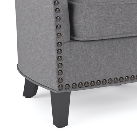 Simpli Home - Kildare 29 inch Wide Transitional Tub Chair in Linen Look Fabric - Slate Grey