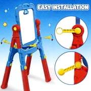 LieGorJi Easel for Kids, Toddler Easel, Double-Sided Chalk Board Kid, Kid Art Easel, Art Easel Age 4-8, Birthday Gifts for 1-3 3-5 5-8 Year Old