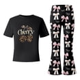 thumbnail image 4 of Tiijoy Big Girls Outfits Cute Bow Cherry Print Short Sleeve T Shirt Flared Pants Set, Sizes 9-10, 4 of 4