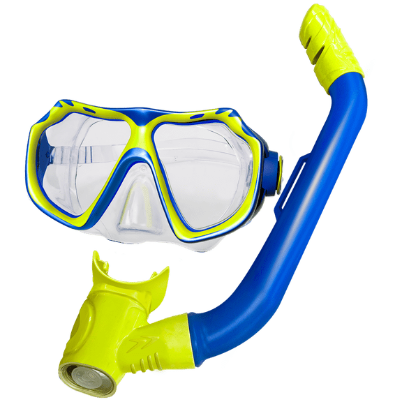 Aqua Dolfino Youth Mask and Snorkel Set for Children 6 , Blue/Yellow, Unisex